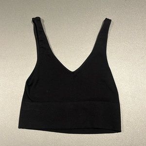 Black Ribbed Crop Tank Top